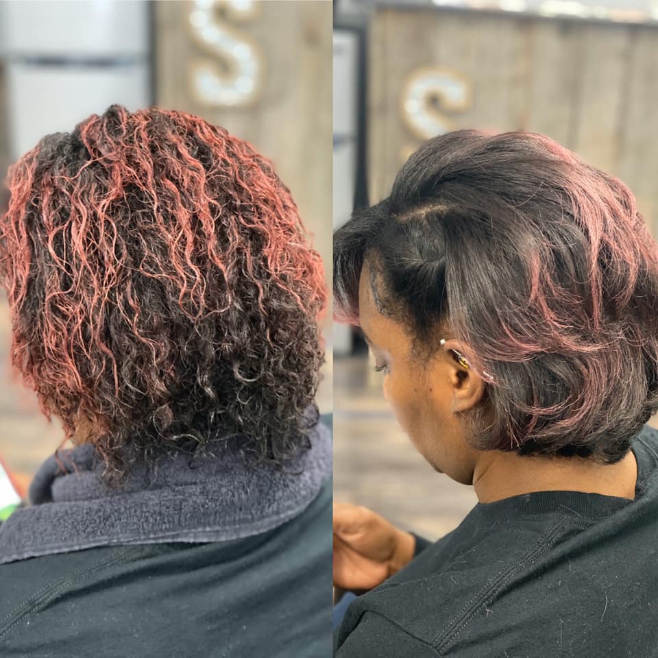 Silk press service eliminating frizz for smooth, manageable hair. Silk press service eliminating frizz for smooth, manageable hair.